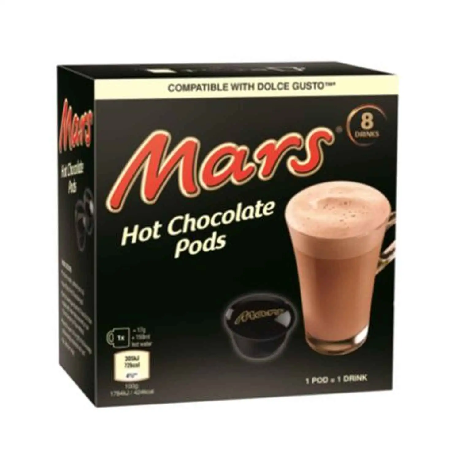 Mars chocolat chaud pods 8x15g