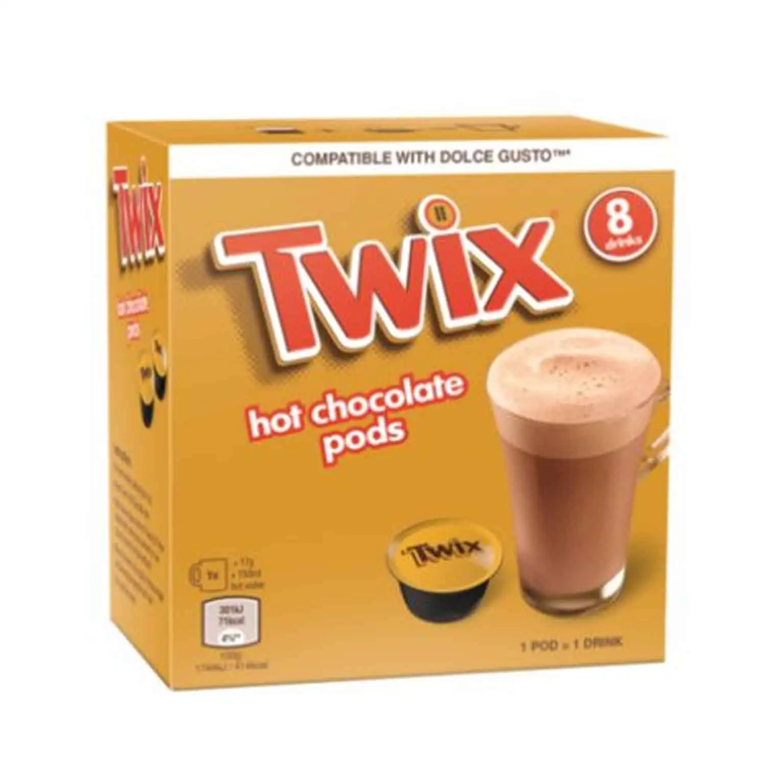 Twix hot chocolate pods 8x15g