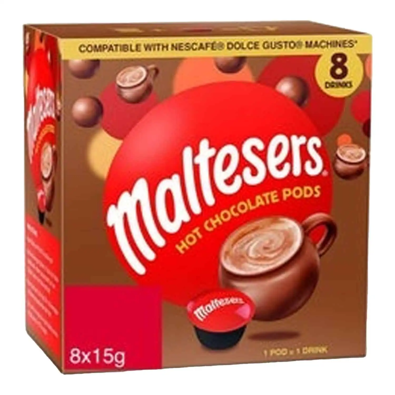 Maltesers hot chocolate pods 8x15g